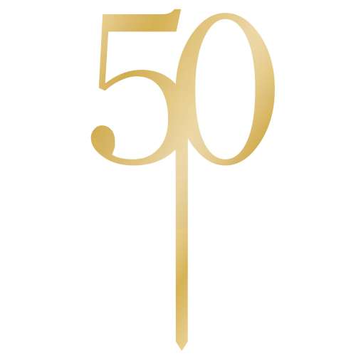 50 Gold Acrylic Cake Topper #2